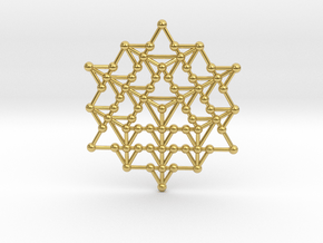 64 Tetrahedron Grid in Polished Brass