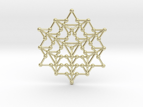 64 Tetrahedron Grid in 14K Yellow Gold