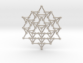 64 Tetrahedron Grid in Rhodium Plated Brass