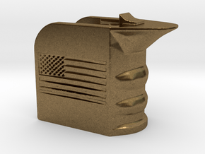 M4/AR15 Magwell Grip With United States Flag in Natural Bronze