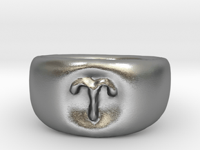 Aries Ring sz8 in Natural Silver