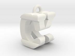 3D-Initial-CK in White Natural Versatile Plastic