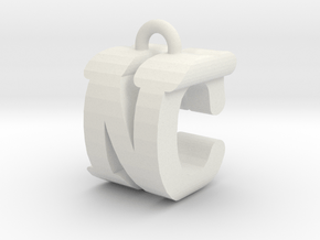 3D-Initial-CN in White Natural Versatile Plastic