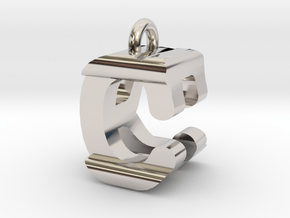 3D-Initial-CR in Rhodium Plated Brass