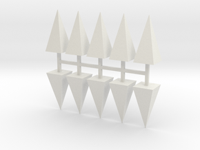 Parkhecke Buchsbaum Pyramide 10er Set - 1:120 in White Natural Versatile Plastic