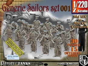 1/220 Generic Sailors Set001 in Tan Fine Detail Plastic