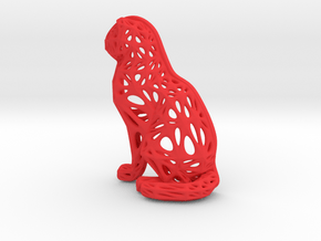 Voronoi Cat Sitting in Red Processed Versatile Plastic