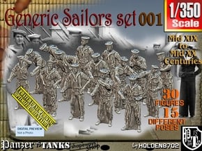 1/350 Generic Sailors Set001 in Smoothest Fine Detail Plastic