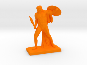 Polygonal Achilles statue in Orange Processed Versatile Plastic