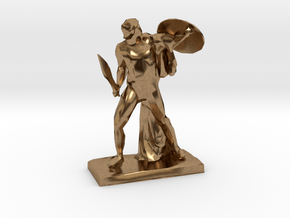 Polygonal Achilles statue in Natural Brass