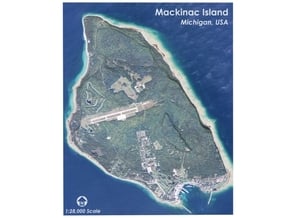 Map of Mackinac Island, Michigan in Full Color Sandstone