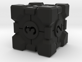 Companion Cube D6 - Portal Dice in Black Natural Versatile Plastic: Large