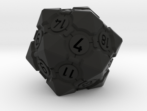 Companion Cube D20 - Portal Dice in Black Natural Versatile Plastic: Large