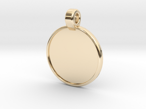 Embossed Text #1 - Customizable Blank Pendant in 14K Yellow Gold