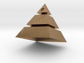 Pyramid Pendant in Natural Brass: Small