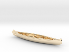 Silver-Canoe with your Text / Name in 14K Yellow Gold
