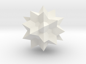 Great Icosidodecahedron in White Natural Versatile Plastic