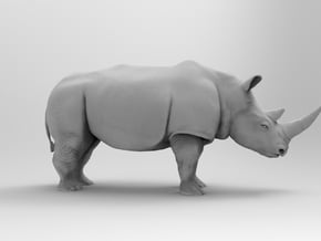Rhinoceros in Tan Fine Detail Plastic