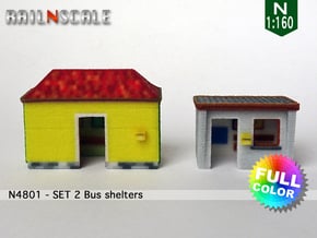 SET 2 Bus shelters (N 1:160) in Full Color Sandstone