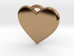 Text Engravable Heart Pendant 3 - Single Line in Polished Brass