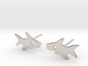 Shark Earring in Platinum