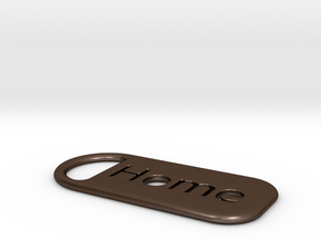 home_keychain in Polished Bronze Steel