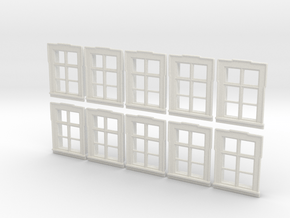 1/72nd scale buildabe windows (10 pieces) in White Natural Versatile Plastic