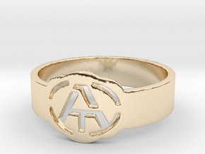 Atheism ring, unique ring, Atheist Jewelry, Atheis in 14K Yellow Gold