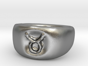 Taurus Ring sz8 in Natural Silver