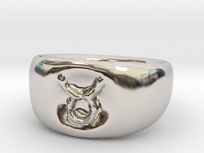 Taurus Ring sz8 in Rhodium Plated Brass