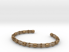 Skeletonema Diatom Bracelet  in Natural Brass: Medium