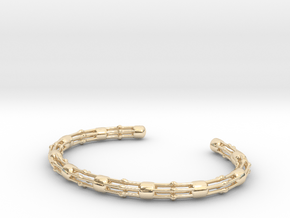 Skeletonema Diatom Bracelet  in 14k Gold Plated Brass: Medium