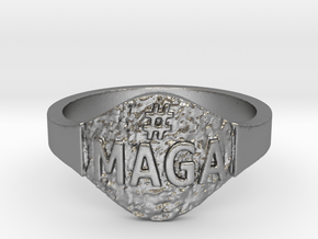 Maga Hashtag Ring in Natural Silver: 9 / 59