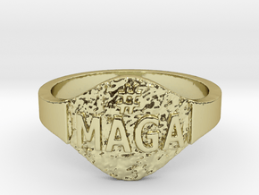Maga Hashtag Ring in 18k Gold Plated Brass: 9 / 59