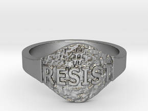 Resist Hashtag Ring in Natural Silver: 9 / 59