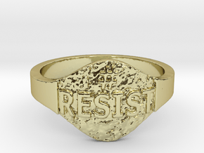Resist Hashtag Ring in 18k Gold Plated Brass: 9 / 59