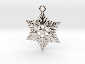 The Heart of a Snowflake in Rhodium Plated Brass