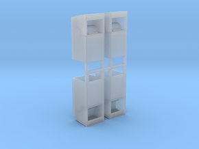 Altkleidercontainer 4er Set 1:87 H0 in Smooth Fine Detail Plastic
