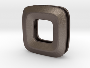 Unite ::: Square Pendant ::: v.01 in Polished Bronzed Silver Steel