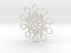 Grid Pendant in White Natural Versatile Plastic