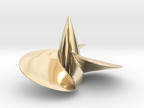 Single left hand ship propeller f. Bismarck/Tirpi in 14k Gold Plated Brass