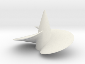 Single right hand ship propeller f. Bismarck/Tirpi in White Natural Versatile Plastic