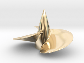 Single right hand ship propeller f. Bismarck/Tirpi in 14k Gold Plated Brass