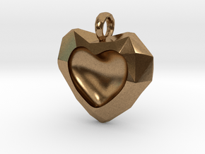 Frozen Heart Pendant in Natural Brass
