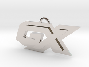 GX symbol in Rhodium Plated Brass