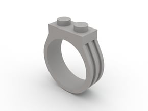 Brick Ring-2 Stud, Size 10 in White Processed Versatile Plastic