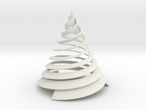 Spiral3TwistedBand-1 in White Natural Versatile Plastic