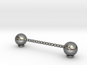 Knife rest & Cutlery rest.  Row of spheres in Polished Silver