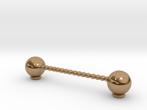 Knife rest & Cutlery rest.  Row of spheres in Polished Brass