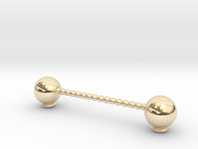 Knife rest & Cutlery rest.  Row of spheres in 14k Gold Plated Brass
